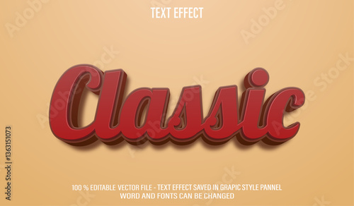 Classic Vintage 3d editable text effect style