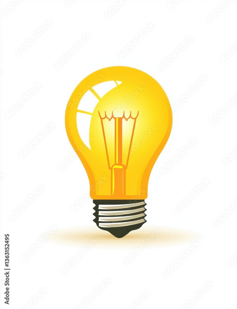 Yellow cartoon light bulb icon Yellow cartoon light bulb icon