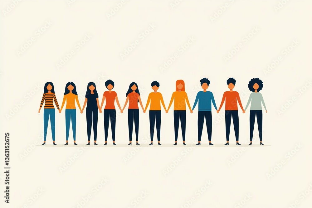 Diverse group of people holding hands Diverse group of people holding hands