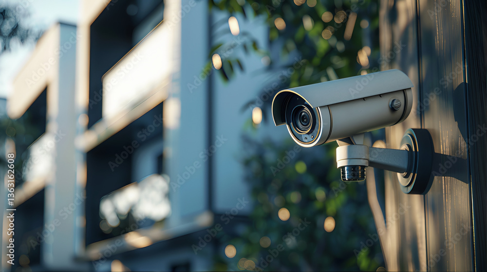 Security camera on a building, Security cctv camera monitoring the movement on property, A closeup view of a security camera mounted on a wall, A modern surveillance camera mounted outdoors Security camera on a building, Security cctv camera monitoring the movement on property, A closeup view of a security camera mounted on a wall, A modern surveillance camera mounted outdoors