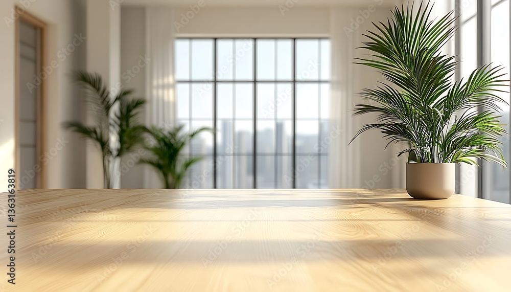 Fototapeta premium Modern Home Office Table View