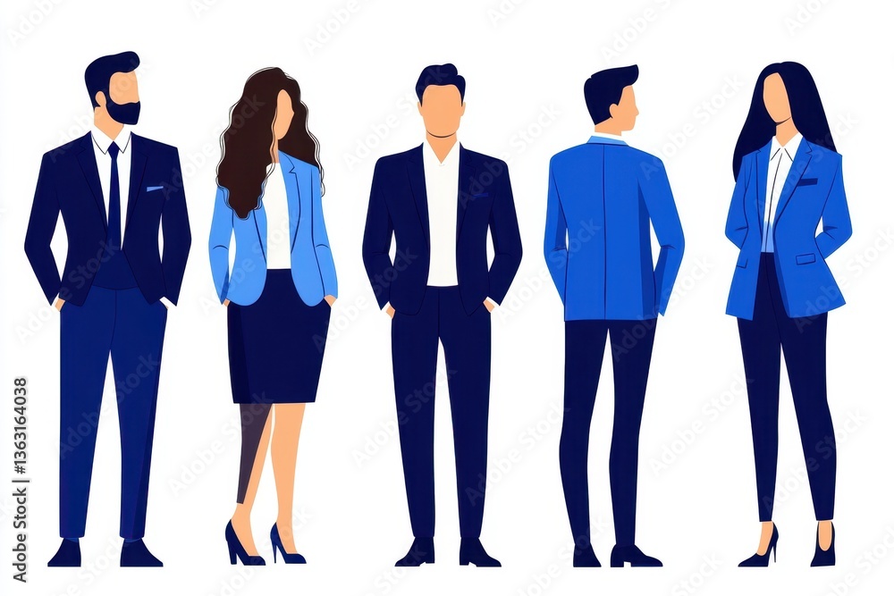 Fototapeta premium Business professionals standing in formal attire 