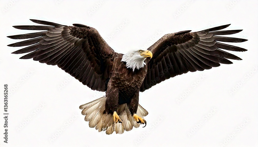Fototapeta premium Bald eagle isolated on white background