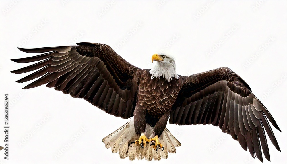 Obraz premium Bald eagle isolated on white background