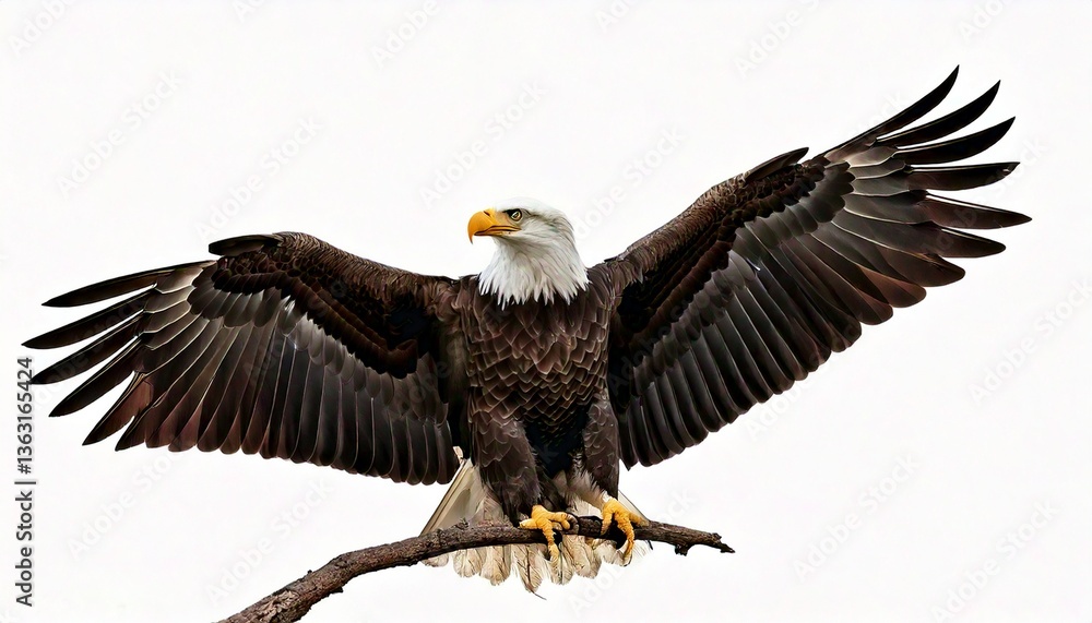 Fototapeta premium Bald eagle isolated on white background