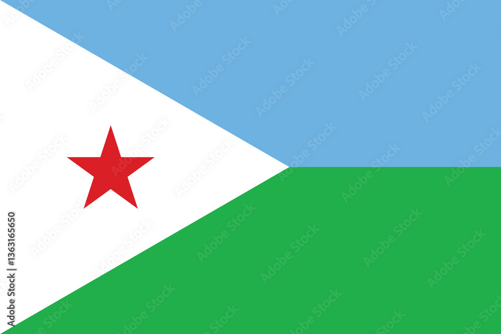 Djibouti Flag Vector Clipart Illustration, High-Quality Digital Artwork of Djibouti National Flag with Geometric Shapes, Abstract Design, and Vivid Colors for Creative and Educational Use Djibouti Flag Vector Clipart Illustration, High-Quality Digital Artwork of Djibouti National Flag with Geometric Shapes, Abstract Design, and Vivid Colors for Creative and Educational Use