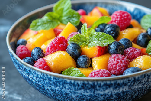 A bowl of fresh spring frui...