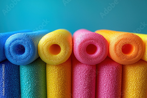 A bright and colorful pool ...