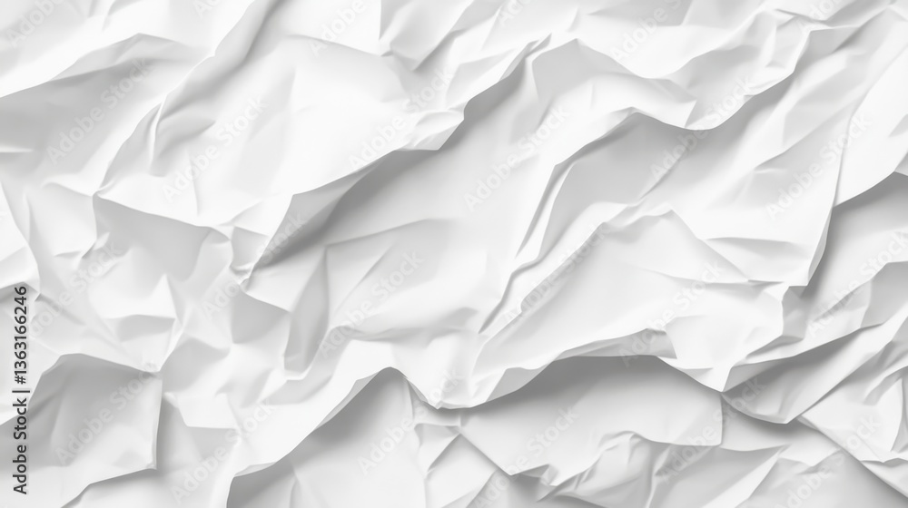 Crumpled white paper texture creating abstract background design Crumpled white paper texture creating abstract background design