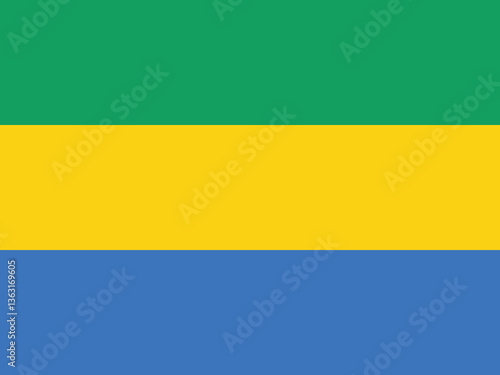Free Download Gabon Flag Vector Clipart Illustration, High-Quality Design of the Gabon National Flag with Bold Colors in Vector Format for Graphic Design, Websites, and Print Materials - GFXLoad