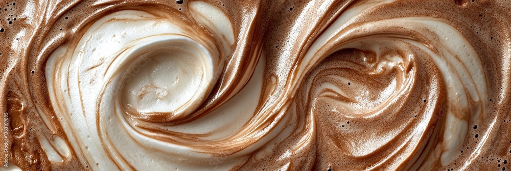 Smooth and creamy swirls of chocolate and cream creating a rich, elegant, and delicious texture. Smooth and creamy swirls of chocolate and cream creating a rich, elegant, and delicious texture.