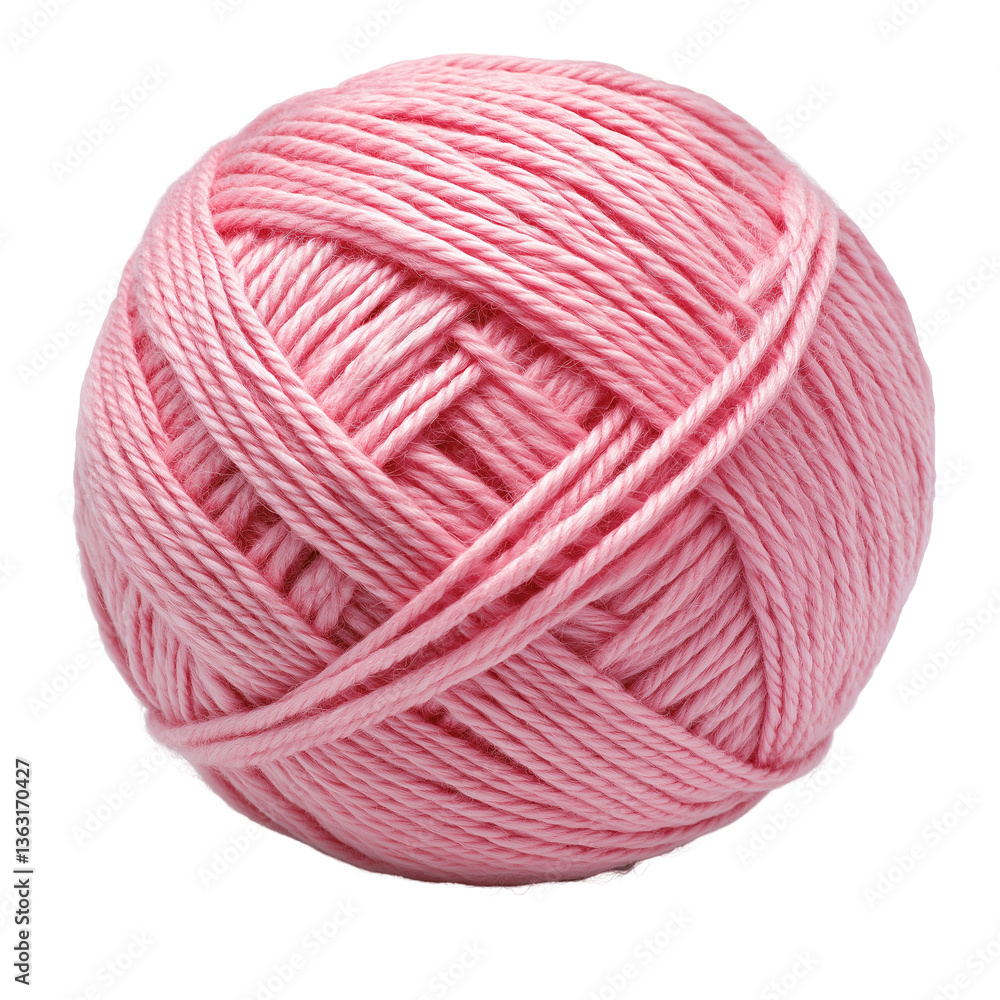 Pink Ball of Yarn | Knitting Wool Thread on White Background Pink Ball of Yarn | Knitting Wool Thread on White Background