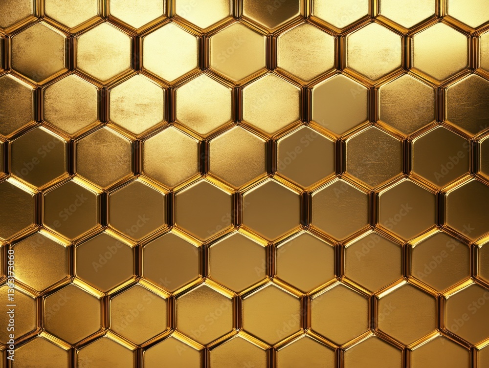 Shiny golden hexagon honeycomb pattern Shiny golden hexagon honeycomb pattern