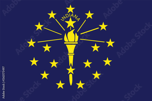 Indiana State Flag Vector Clipart Illustration - High-Quality Digital Artwork for Graphic Design, Commercial Use, and Creative Projects
