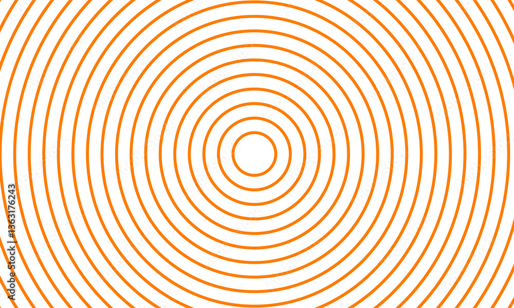 Orange concentric circle lines forming abstract radial pattern