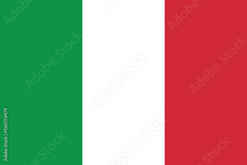 Italy Flag Vector Clipart Illustration - High-Quality Digital Graphic of the Italian Flag in Vibrant Colors, Ideal for Design, Print, and Web Projects