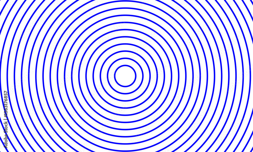 Blue concentric circle pattern on white background Blue concentric circle pattern on white background