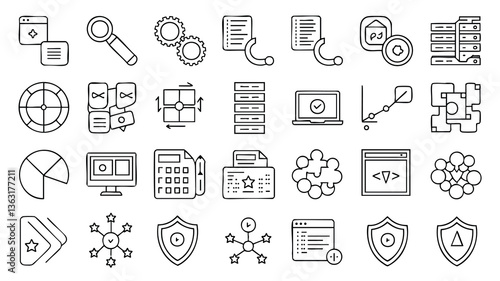 Collection of Outline Technology Icons