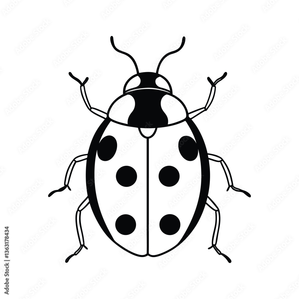 A ladybug silhouette vector art illustration A ladybug silhouette vector art illustration