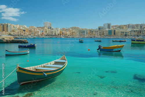A vibrant coastal scene of ...