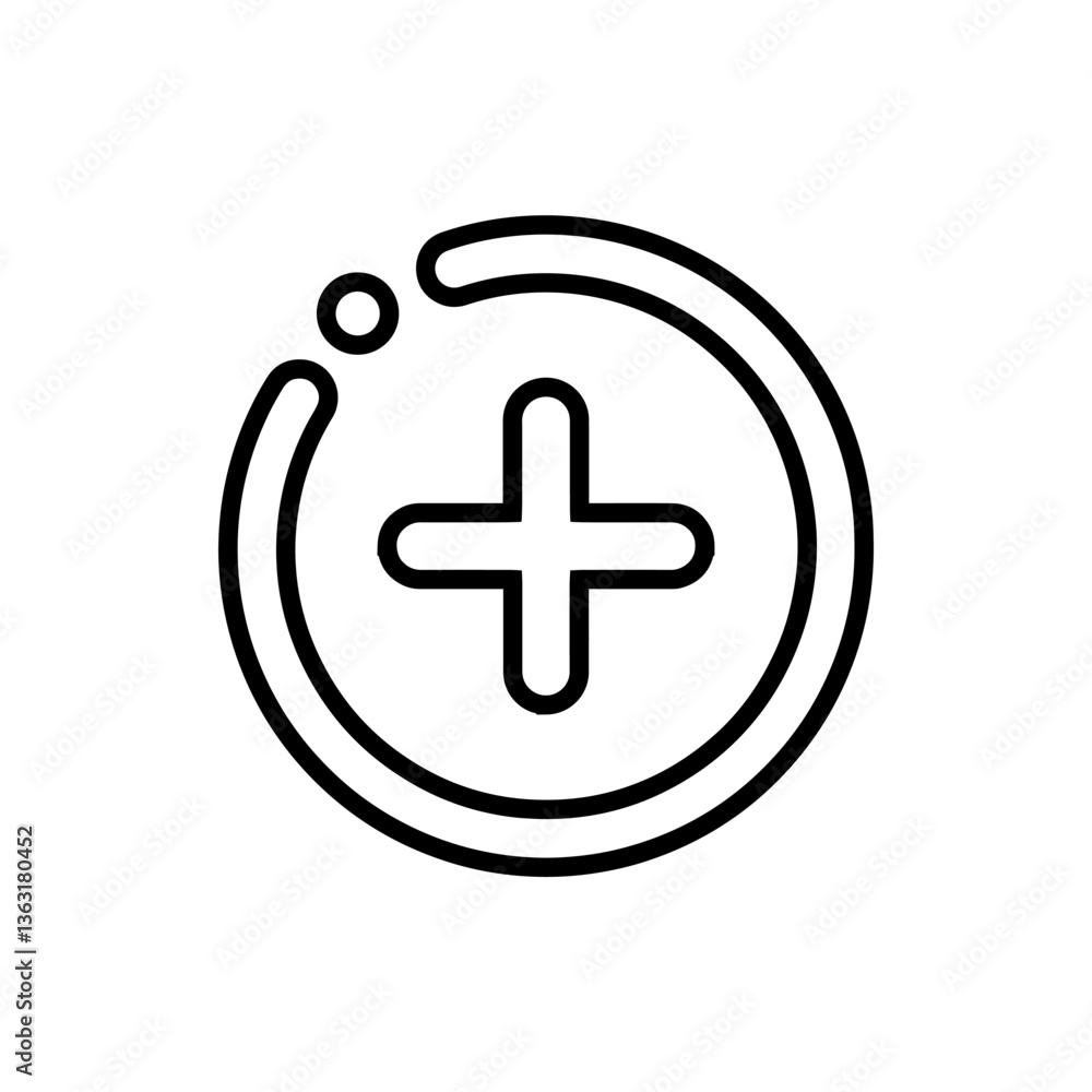 Fototapeta premium Add icon vector. Plus icon sign symbol vector. Medical cross vector icon illustration isolated on white background