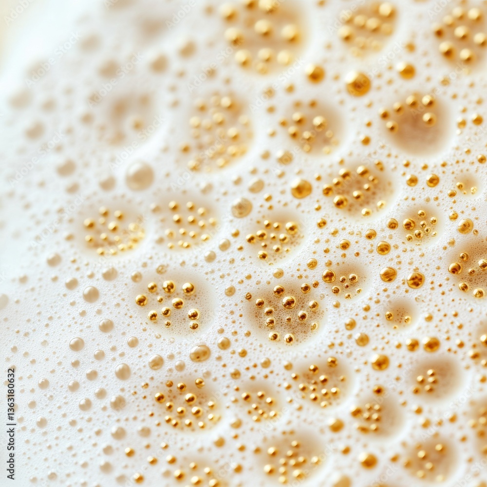 Gold-infused shampoo foam forming intricate patterns Gold-infused shampoo foam forming intricate patterns
