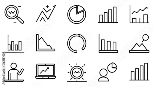 Simple Line Icons for Business Growth and Analysis