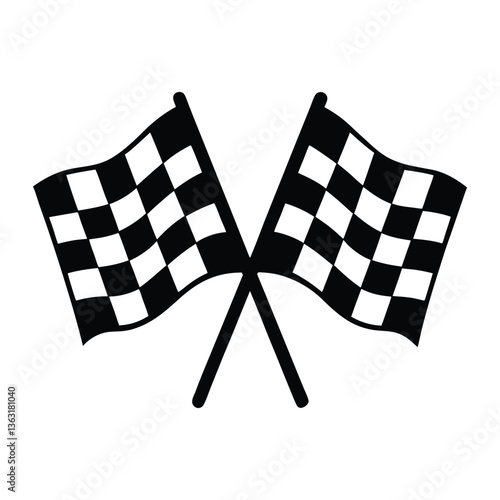 checkered flags vector silhouette art illustration