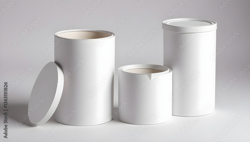 Paper Tube Packaging Isolated and Cut Out on White Background Paper Tube Packaging Isolated and Cut Out on White Background