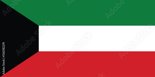 Free Download Kuwait Flag Vector Clipart Illustration - Detailed Digital Artwork of the National Flag of Kuwait with Crisp Lines, Vibrant Colors, and Professional Design for Use in Various Creative Projects - GFXLoad
