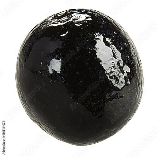 Obraz na płótnie Shiny black sphere resembling an avocado in a natural setting w salonie