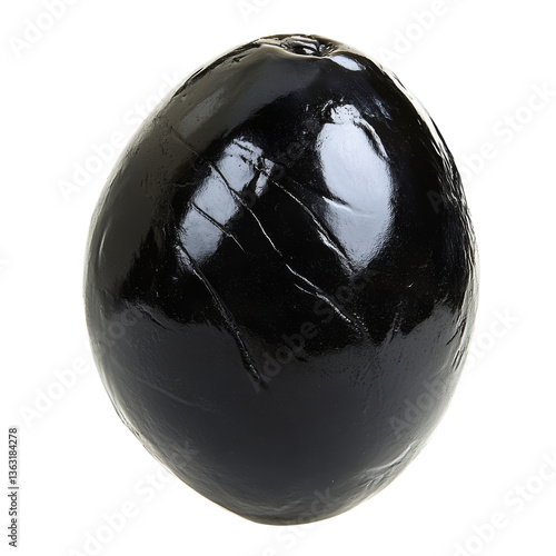 Obraz na płótnie Large black egg displayed on a white background with a glossy finish and smooth surface w salonie
