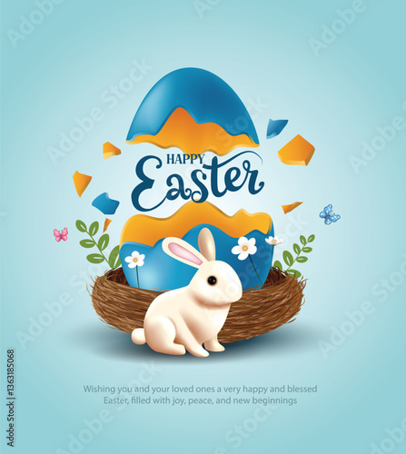 Happy easter greetings. vector illustration design
