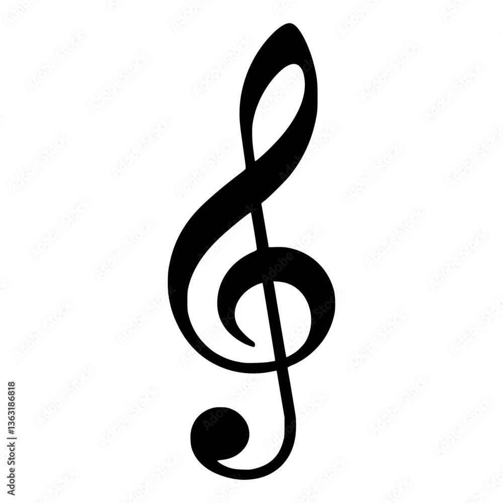 Musical Clef Vector Icon - Elegant Design Musical Clef Vector Icon - Elegant Design