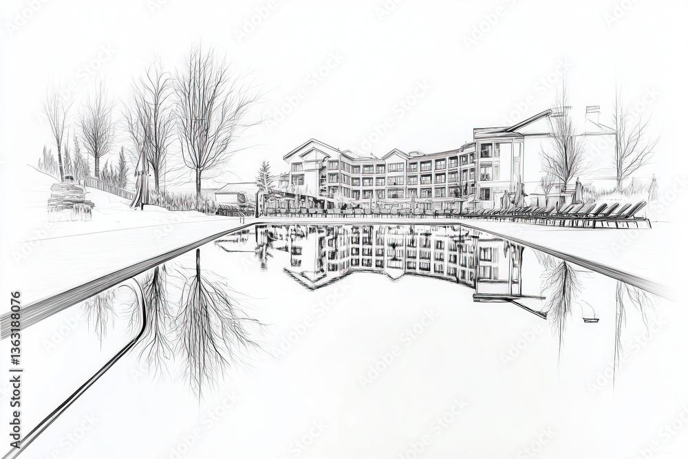 Obraz premium resort sketch