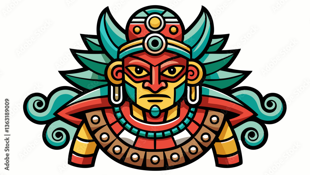 Fototapeta premium Mayan symbols tattoo template vector file
