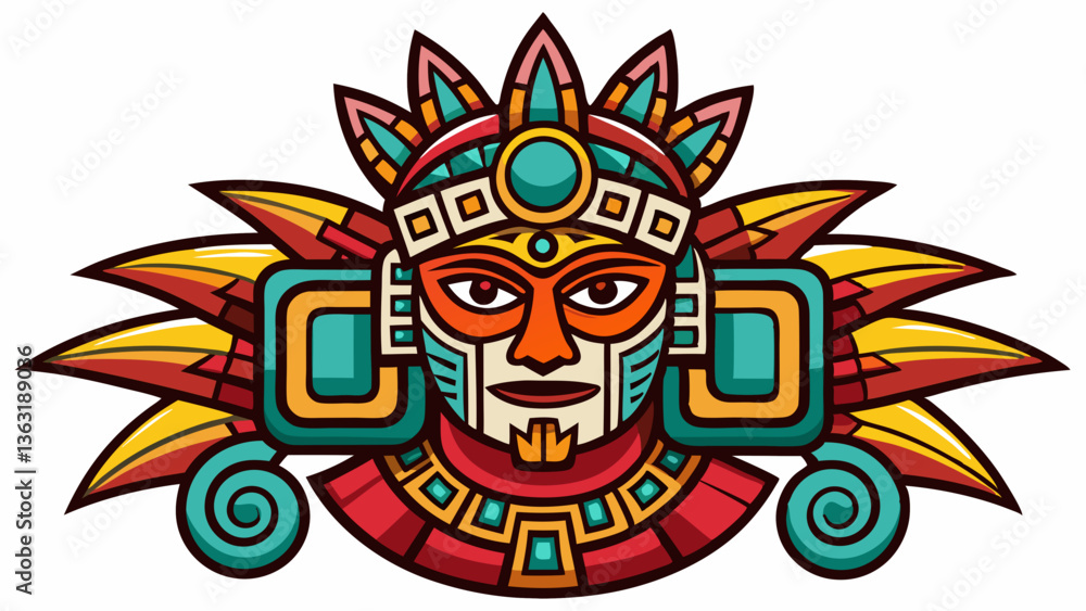 Obraz premium Mayan symbols tattoo template vector file