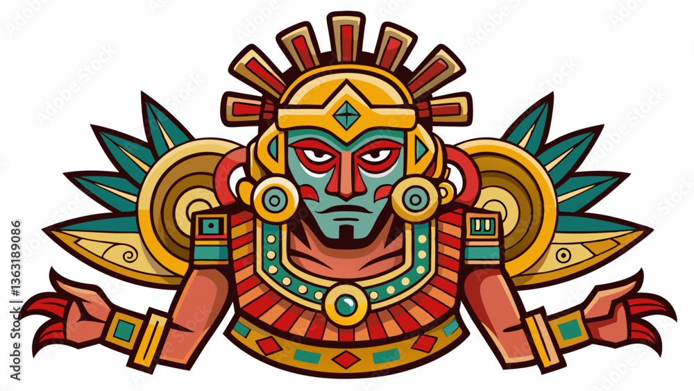 Obraz premium Mayan symbols tattoo template vector file
