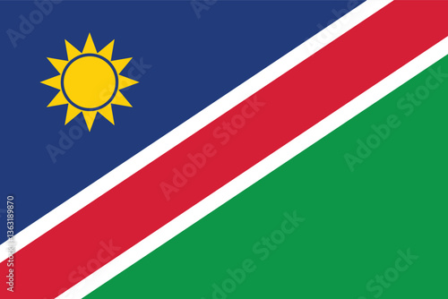 Free Download High-Quality Namibia Flag Vector Clipart Illustration with Vibrant Colors and Crisp Design – Perfect for Graphic Design, National Symbol, and More - GFXLoad