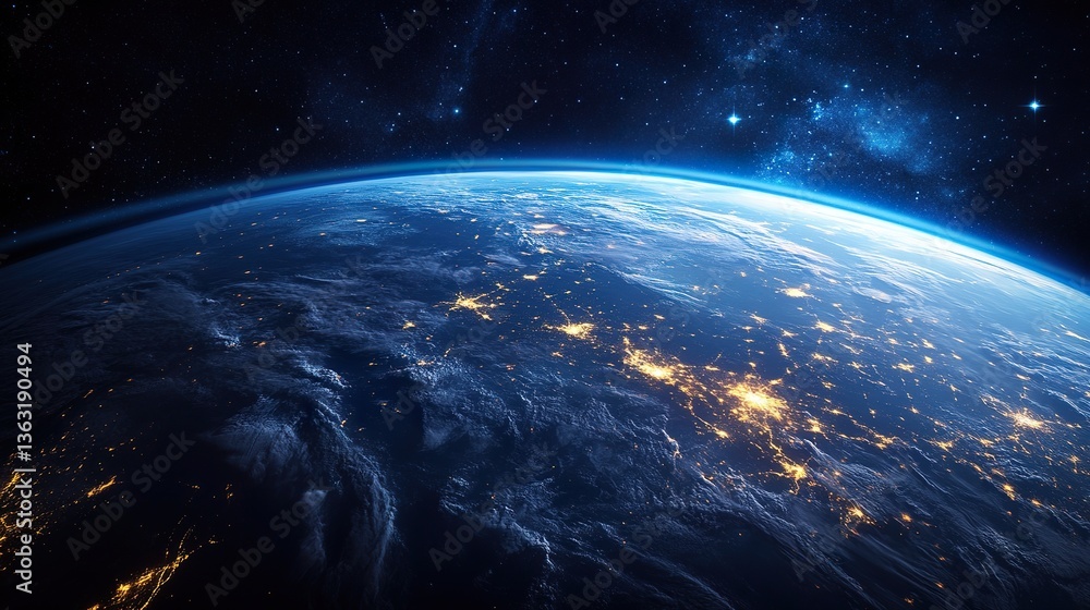 Obraz premium Earth at night from space