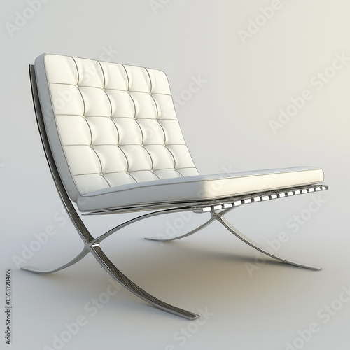 white modern chair isolated