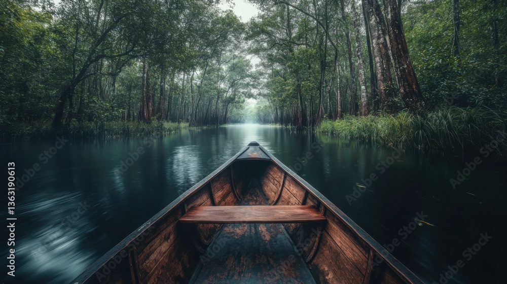 Serene Canoe Journey Through Lush Green Forest Waterways Serene Canoe Journey Through Lush Green Forest Waterways