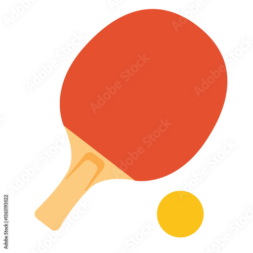 Ping Pong Paddle and Ball
