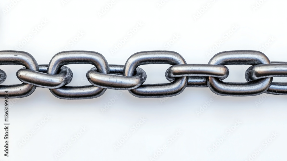 Obraz premium Strong Metal Chain with Interlocking Links