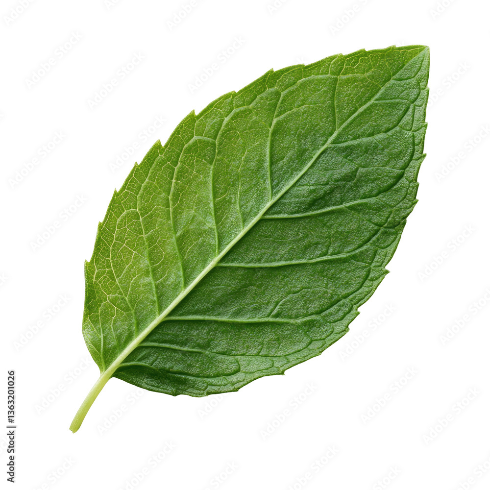 Obraz premium Vibrant green leaf, detailed veins, healthy growth