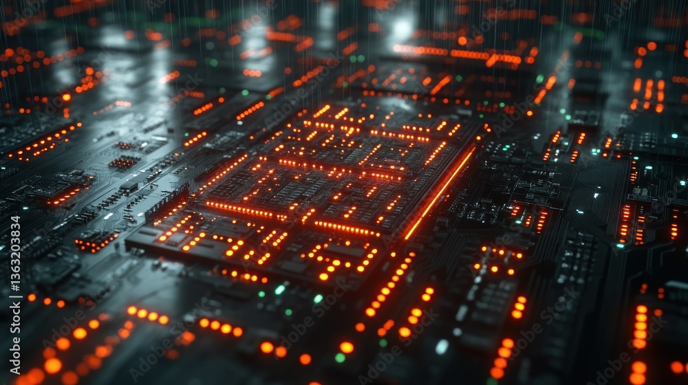 Cyberpunk Circuitry: A Glowing Digital Landscape Cyberpunk Circuitry: A Glowing Digital Landscape
