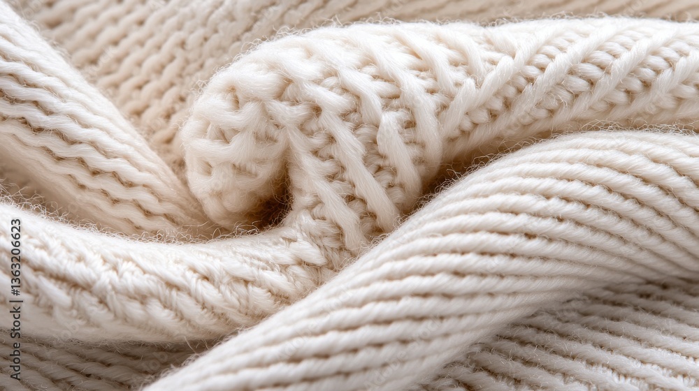 A white knit sweater with a pattern of white and brown yarn A white knit sweater with a pattern of white and brown yarn