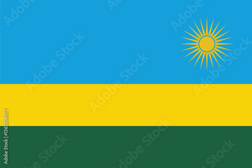Free Download Rwanda Flag Vector Clipart Illustration - National Symbol of Rwanda in Vibrant Colors, Royalty-Free Graphic Design for Creative Projects, Flags, and Web Use - GFXLoad