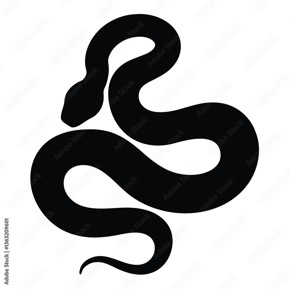 Naklejka premium black snake vector illustration