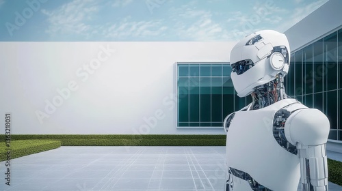 AI in Modern Architecture Robotic Figure and Minimalist Setting